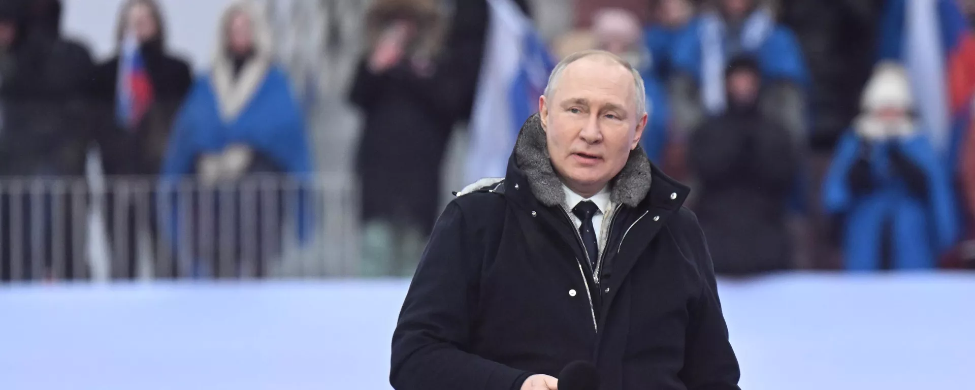 Президент РФ В. Путин посетил митинг-концерт Слава защитникам Отечества! - Sputnik Грузия, 1920, 26.02.2023