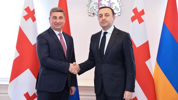 Премьер Грузии Ираклий Гарибашвили встретился с министром территориального управления и инфраструктуры Армении Гнелом Саносяном - Sputnik Грузия
