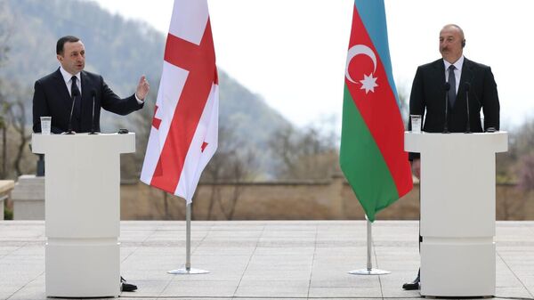Встреча премьера Грузии Ираклия Гарибашвили с президентом Азербайджана Ильхамом Алиевым - Sputnik Грузия