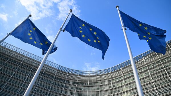 Флаги с символикой Евросоюза, архивное фото - Sputnik Грузия