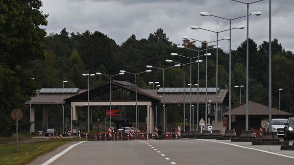 Пропускной пункт на въезде на авиабазу ВВС США Рамштайн в Германии. - Sputnik Грузия