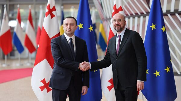 Ираклий Гарибашвили и президент Европейского совета Шарль Мишель - Sputnik Грузия