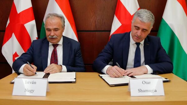 Министры сельского хозяйства Грузии и Венгрии Отар Шамугия и Иштван Надь подписали меморандум о сотрудничестве - Sputnik Грузия