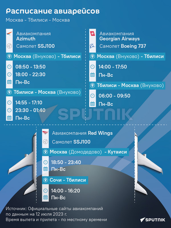 Расписание рейсов - Sputnik Грузия