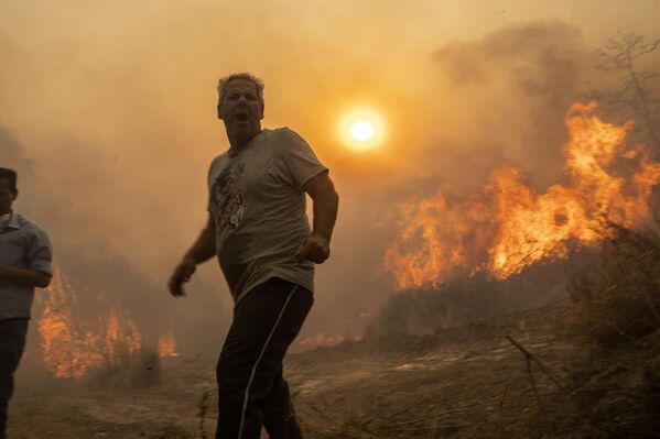 Пожар в деревне Геннади на острове Родос. - Sputnik Грузия