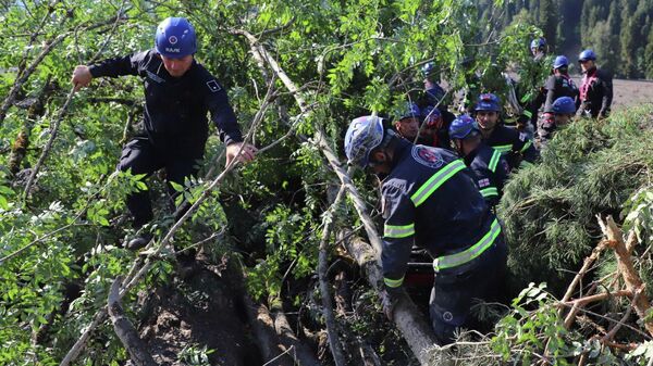 Поисково-спасательная операция в зоне стихии в Шови - Sputnik Грузия