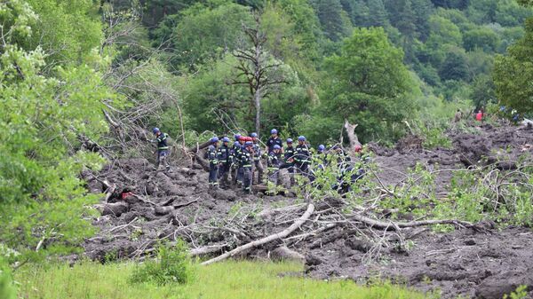 Поисково-спасательная операция в зоне стихии в Шови - Sputnik Грузия