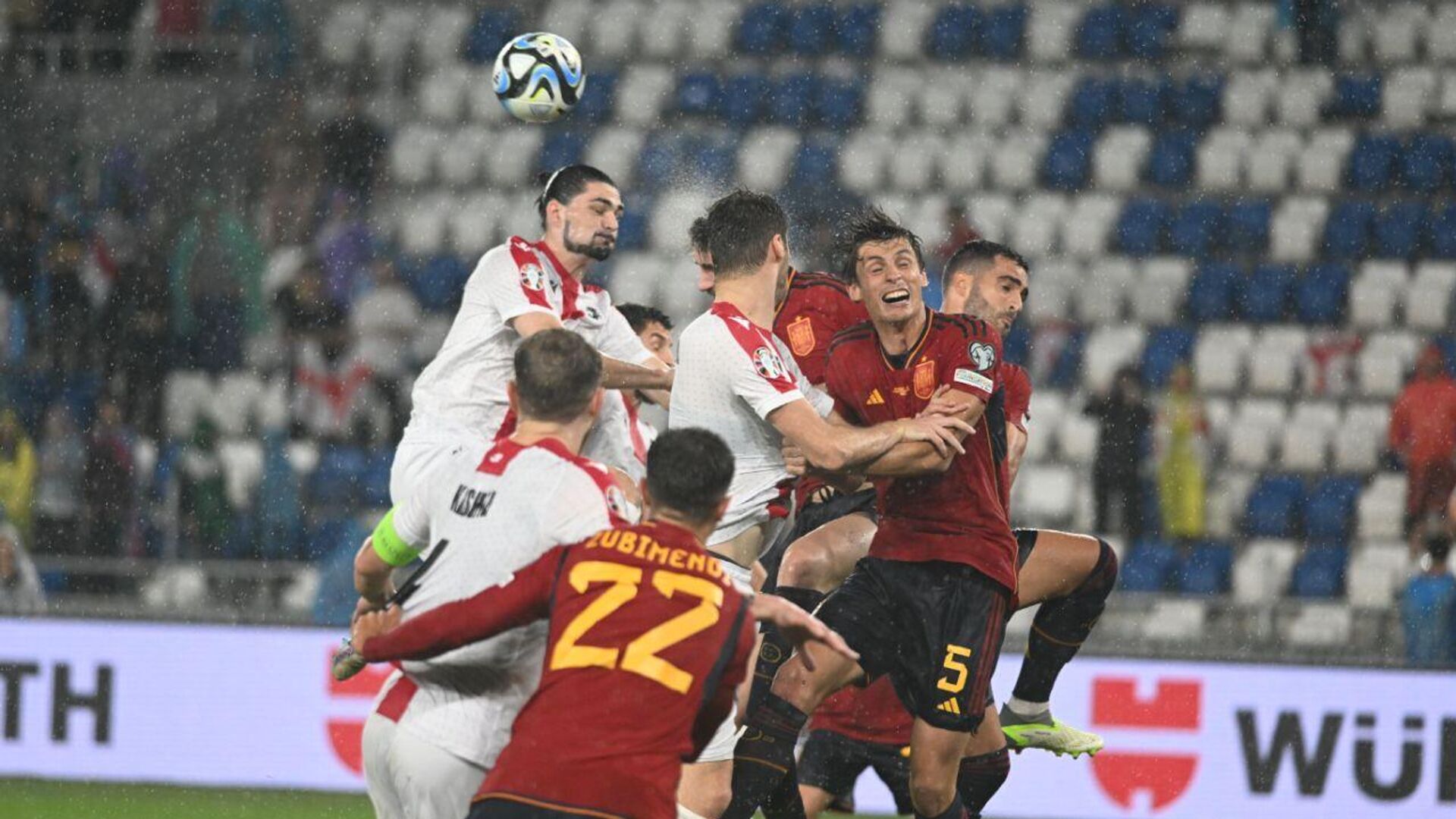 საქართველო-ესპანეთი. 2024 წლის ევროპის ჩემპიონატის შესარჩევი მეხუთე ტური - Sputnik საქართველო, 1920, 15.11.2025