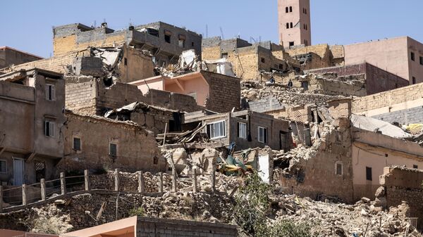 Поврежденные или разрушенные дома в результате землетрясения в Мулай-Брахиме, Марокко - Sputnik Грузия