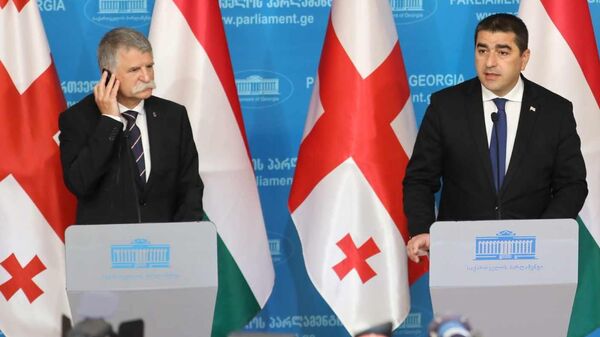 Спикер Национального собрания Венгрии Ласло Кевер и председатель парламента Грузии Шалва Папуашвили - Sputnik Грузия