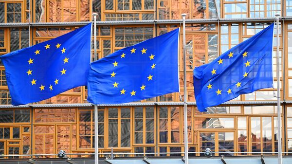 Флаги с символикой Евросоюза в Брюсселе - Sputnik Грузия