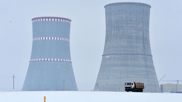 Строящаяся Белорусская атомная электростанция зимой. Архивное фото - Sputnik Грузия
