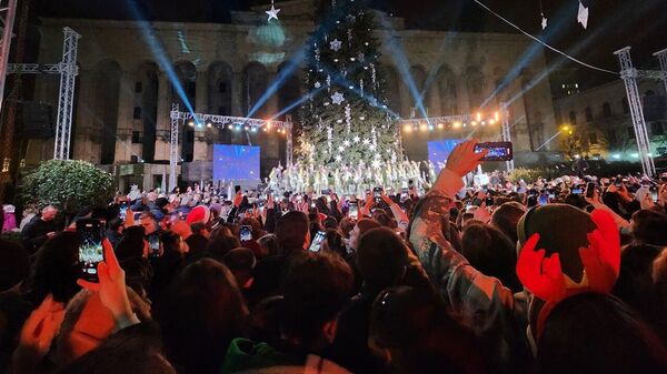Церемония зажжения огней на главной новогодней елке Грузии - фото - Sputnik Грузия