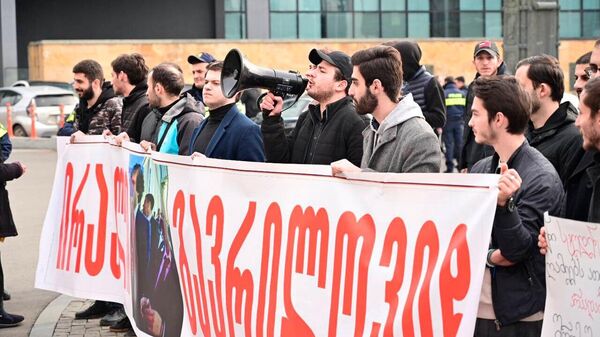 Грузинские студенты встретили пикетом нового премьера - видео - Sputnik Грузия