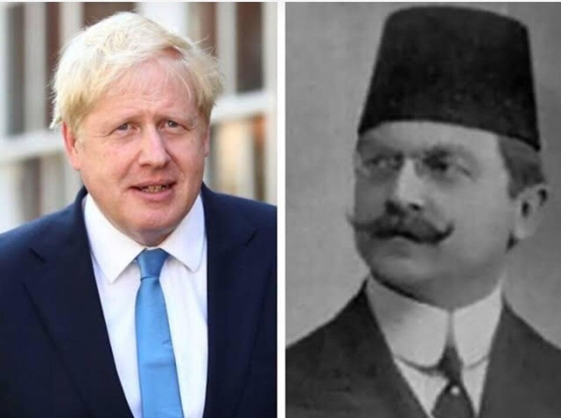 Премьер-министр Великобритании Борис Джонсон и его прадед - министр внутренних дел Османской империи Али Кемаль - Sputnik Грузия, 1920, 11.03.2024