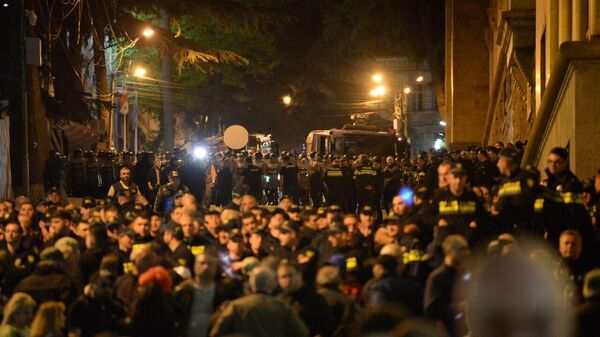 Обстановка на акции у парламента Грузии обострилась – идут задержания