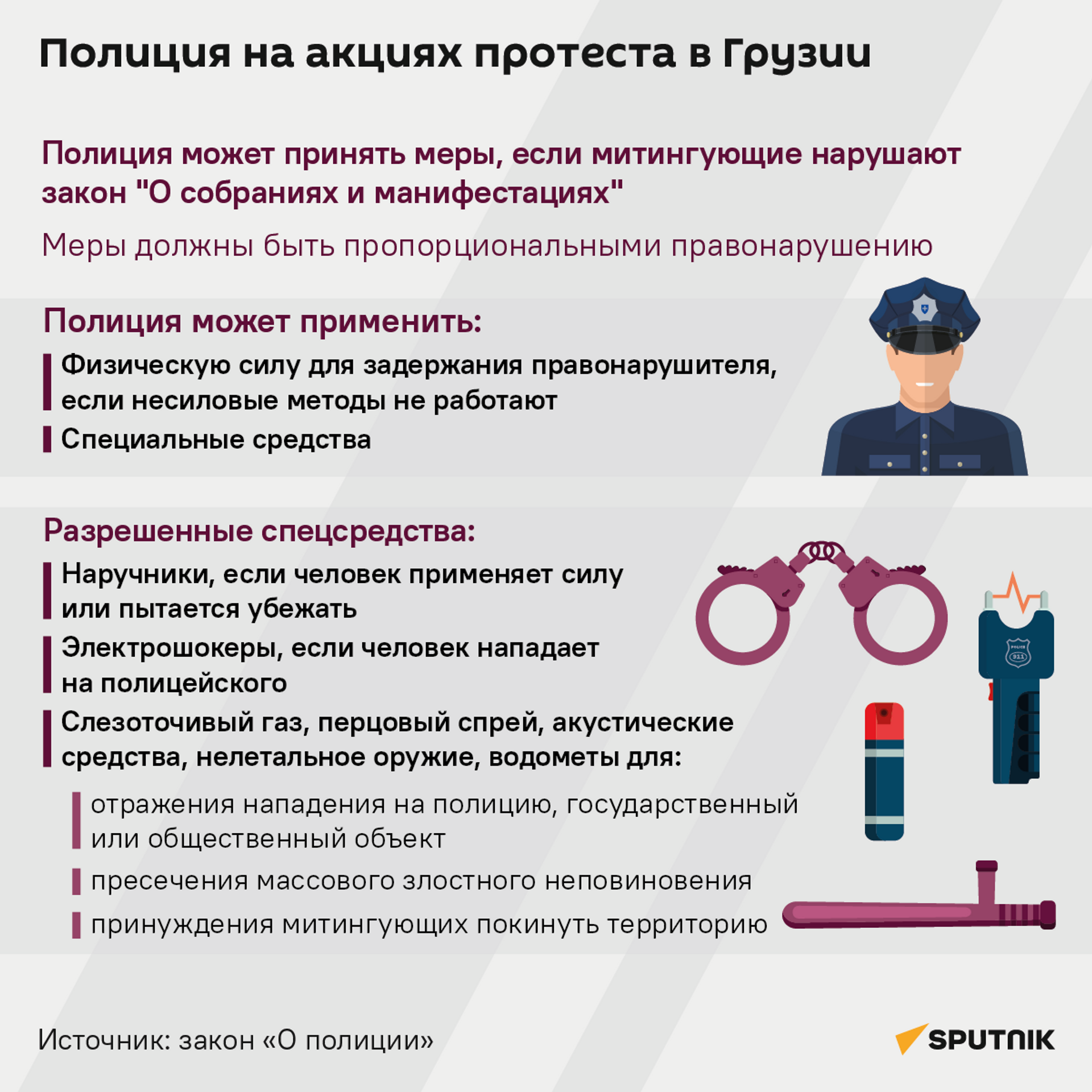 Полиция на акциях протеста в Грузии - Sputnik Грузия, 1920, 08.06.2024