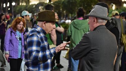 Пожилые. люди и пенсионеры. Акция протеста против закона об иноагентах 