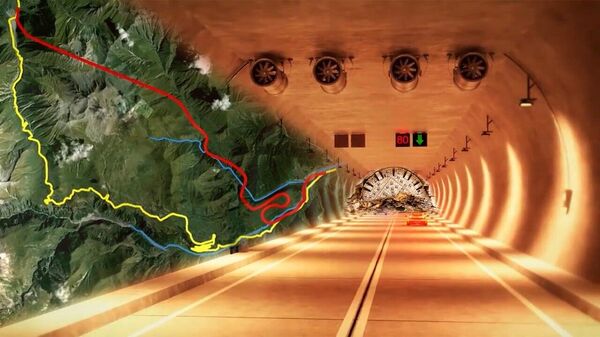 В Грузии прорубили самый длинный тоннель к границе с Россией – видео - Sputnik Грузия