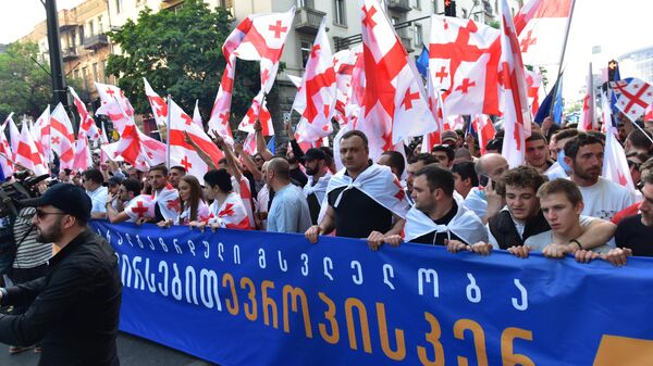 Шествие и акция правящей партии Грузинская мечта 29 апреля 2024 года - Sputnik Грузия