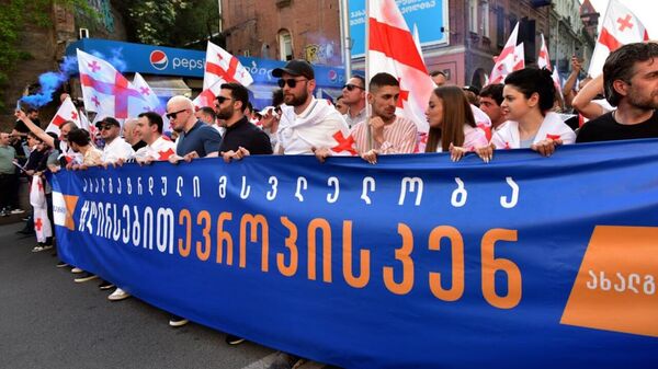 Грузинская мечта собрала на акцию десятки тысяч человек – видео - Sputnik Грузия