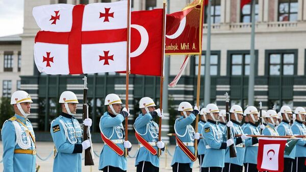 Почетный караул Турции с флагами Грузии и Турции - Sputnik Грузия