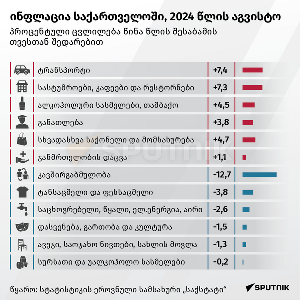 ინფლაცია საქართველოში-2024 წლის აგვისტო - Sputnik საქართველო