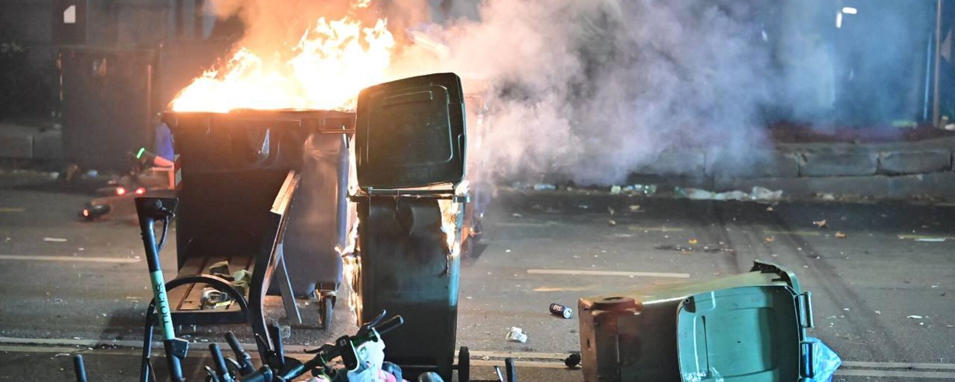 Баррикады, поджоги, погромы. Разгон акции протеста оппозиции спецназом в ночь на 30 ноября 2024 года в центре столицы Грузии - Sputnik Грузия, 1920, 22.06.2025