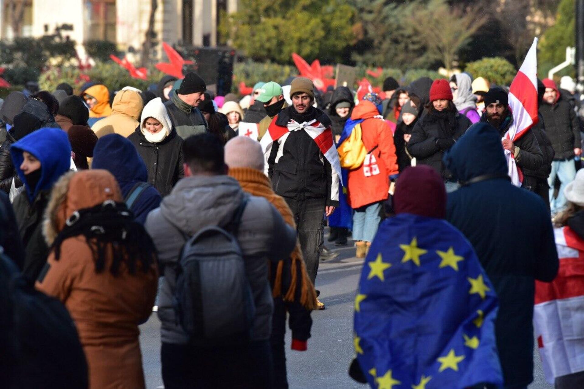 Акция протеста у здания парламента.. Выборы президента Грузии 14 декабря 2024 года - Sputnik Грузия, 1920, 14.12.2024