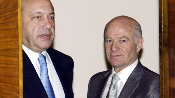 Аслан Абашидзе и Игорь Иванов на закрытой встрече в Москве в 2003 году - Sputnik Грузия