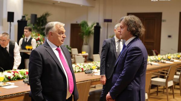 Визит премьера-премьера Грузии Ираклия Кобахидзе в Венгрию и встреча с премьер-министром Венгрии Виктором Орбаном - Sputnik Грузия