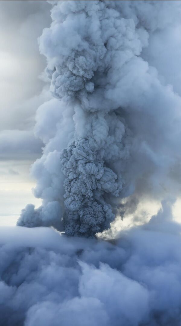 Это первое за 600 лет извержение вулкана Крашенинникова: последнее известное его извержение вулкана относится к XV веку. - Sputnik Грузия