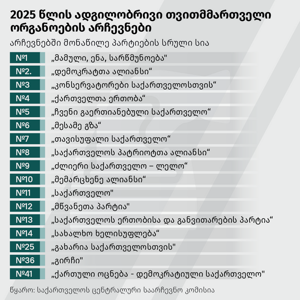 რომელი პარტიები მონაწილეობენ 2025 წლის ადგილობრივ არჩევნებში - Sputnik საქართველო