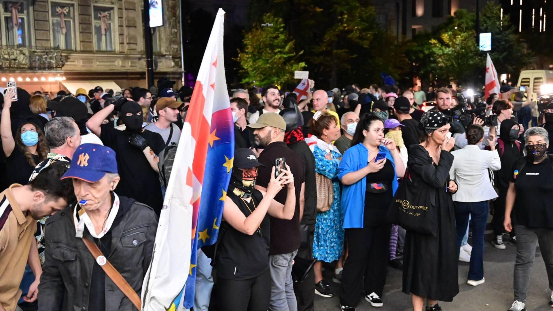 საპროტესტო აქცია კახა კალაძის შტაბთან - Sputnik საქართველო, 1920, 01.05.2026