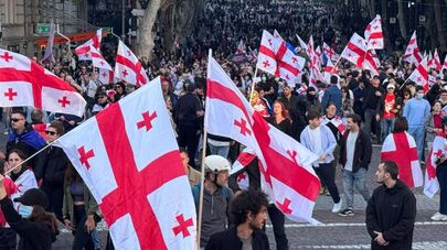 Акция протеста в день выборов 4 октября 2025 в Тбилиси