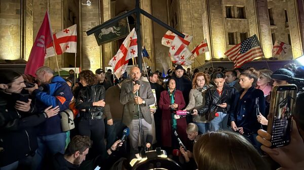 ტრადიციულად, პარლამენტთან: აქციაზე, როგორც სამსახურში? - ვიდეო  - Sputnik საქართველო