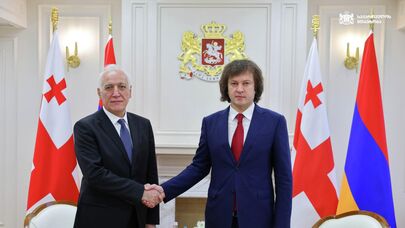 Ираклий Кобахидзе и президент Армении Ваагн Хачатурян