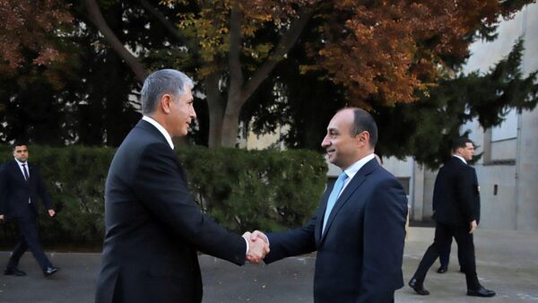 Главы МВД Грузии и Азербайджана Гека Геладзе и Вилаят Эйвазов - Sputnik Грузия