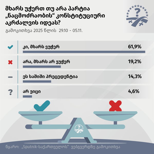 მხარს უჭერთ თუარა ნაცმოძრაობის აკრძალვის იდეას - Sputnik საქართველო