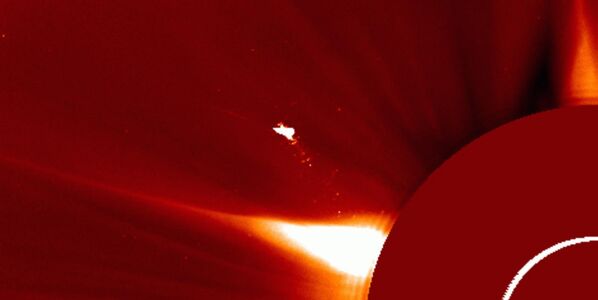 Загадочный снимок "Птицы над Солнцем", сделанный телескопом LASCO. - Sputnik Грузия