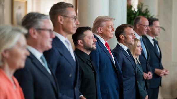 Трамп, Зеленский, Макрон и другие лидеры ЕС - Sputnik Грузия