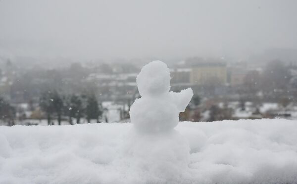 Маленький снеговик на подъеме Бараташвили - Sputnik Грузия