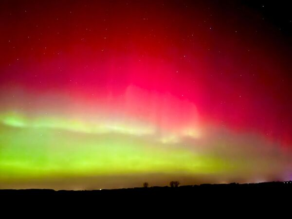 Северное сияние над Саксонией-Анхальт.  - Sputnik Грузия