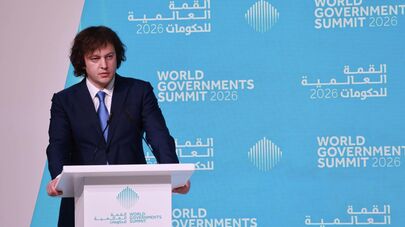 Премьер-министр Грузии Ираклий Кобахидзе на Всемирном правительственном саммите в Дубае в 2026 году