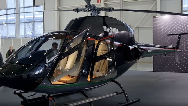 Вертолет МИ34М1 на Национальном авиационном инфраструктурном салоне в Москве - Sputnik Грузия