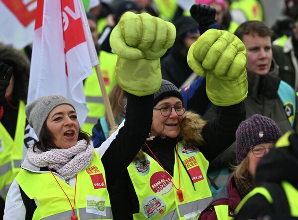 Jena University Hospital-ში გამაფრთხილებელი გაფიცვის მონაწილეები, გერმანია. - Sputnik საქართველო