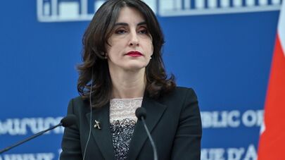 Главы МИД Армении и Грузии Арарат Мирзоян и Мака Бочоришвили на пресс-конференции по итогам встречи (30 января 2025). Еревaн