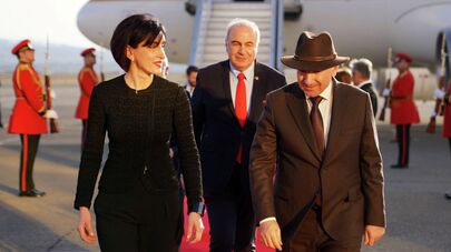 Глава МИД Грузии Мака Бочоришвили, посол Грузии в Армении Георгий Шарвашидзе и премьер-министр Армении Никол Пашинян, 3 марта 2026г. 