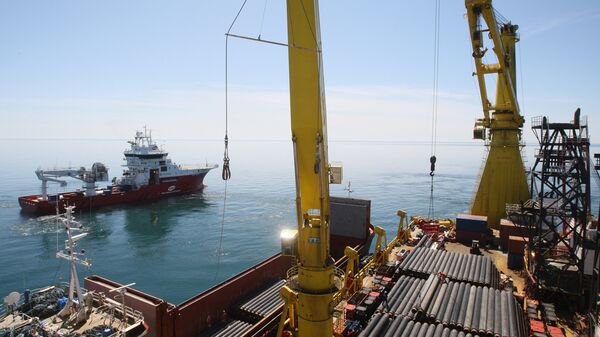 Строительство морского участка газопровода в акватории Черного моря. - Sputnik Грузия