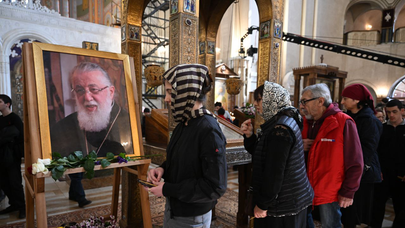 Траурная церемония прощания с Католикосом-Патриархом Всея Грузии Илией Вторым в соборе Самеба